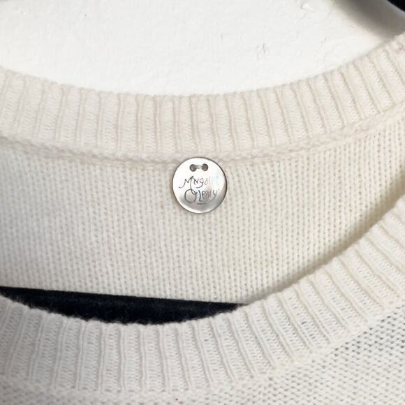 Margaret O'Leary Knit Sweater Merino Wool Light Weight Small Ivory Creme - Picture 2 of 5
